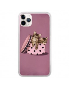 Coque iPhone 11 Pro Chaton Chat Kitten Boite Pois -...