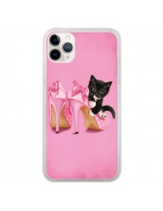 Coque iPhone 11 Pro Chaton Chat Noir Kitten Chaussure...