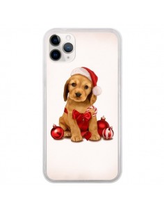 Coque iPhone 11 Pro Chien Dog Pere Noel Christmas Boules...