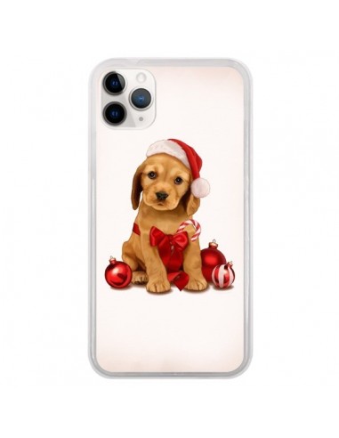 Coque iPhone 11 Pro Chien Dog Pere Noel Christmas Boules Sapin - Maryline Cazenave