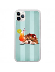Coque iPhone 11 Pro Chien Dog Cocktail Lunettes Coeur -...