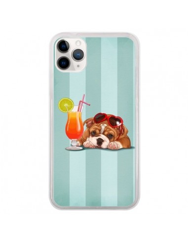 Coque iPhone 11 Pro Chien Dog Cocktail Lunettes Coeur - Maryline Cazenave