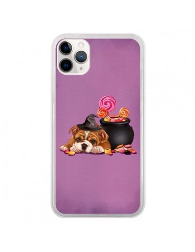 Coque iPhone 11 Pro Chien Dog Halloween Sorciere Chaudron Bonbon - Maryline Cazenave