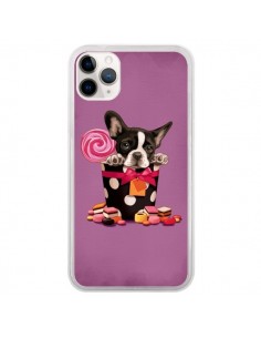 Coque iPhone 11 Pro Chien Dog Boite Noeud Papillon Pois...