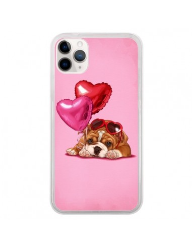 Coque iPhone 11 Pro Chien Dog Lunettes Coeur Ballon - Maryline Cazenave