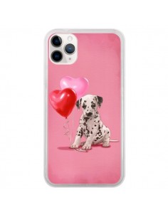 Coque iPhone 11 Pro Chien Dog Dalmatien Ballon Coeur -...