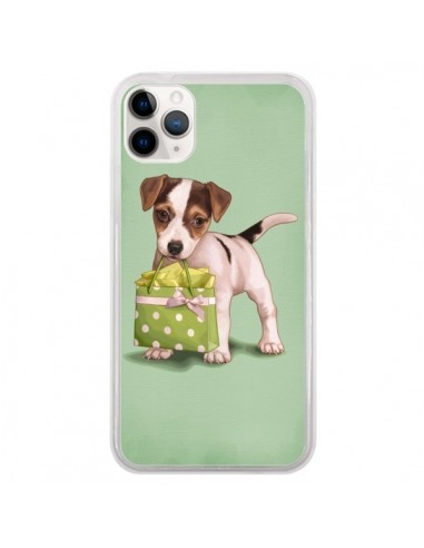 Coque iPhone 11 Pro Chien Dog Shopping Sac Pois Vert - Maryline Cazenave