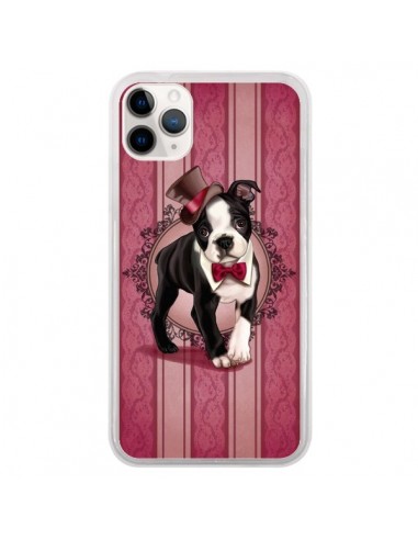 Coque iPhone 11 Pro Chien Dog Gentleman Noeud Papillon Chapeau - Maryline Cazenave