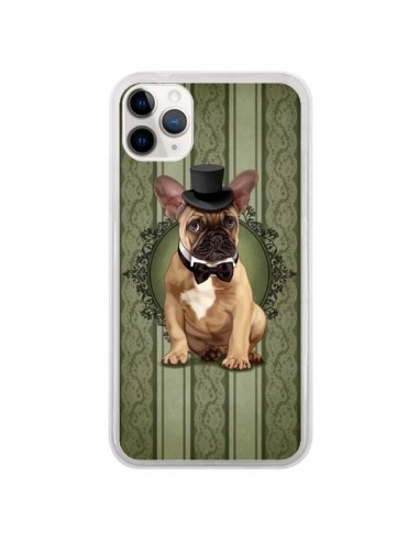 Coque iPhone 11 Pro Chien Dog Bulldog Noeud Papillon Chapeau - Maryline Cazenave
