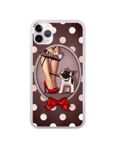 Coque iPhone 11 Pro Lady Jambes Chien Dog Pois Noeud papillon - Maryline Cazenave