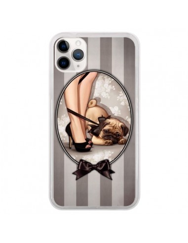 Coque iPhone 11 Pro Lady Noir Noeud Papillon Chien Dog Luxe - Maryline Cazenave