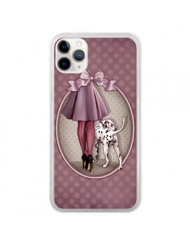 Coque iPhone 11 Pro Lady Chien Dog Dalmatien Robe Pois - Maryline Cazenave