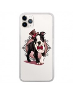 Coque iPhone 11 Pro Chien Bulldog Dog Gentleman Noeud...