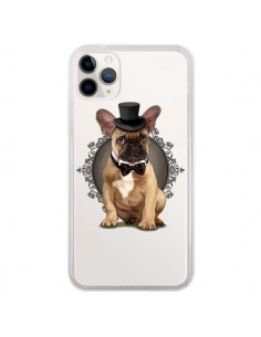Coque iPhone 11 Pro Chien Bulldog Noeud Papillon Chapeau...
