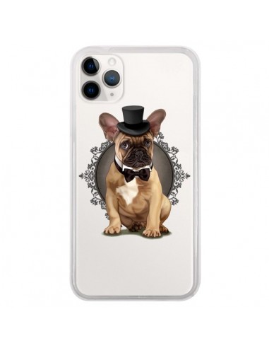 Coque iPhone 11 Pro Chien Bulldog Noeud Papillon Chapeau Transparente - Maryline Cazenave
