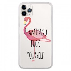 Coque iPhone 11 Pro Flamingo Fuck Transparente - Maryline...