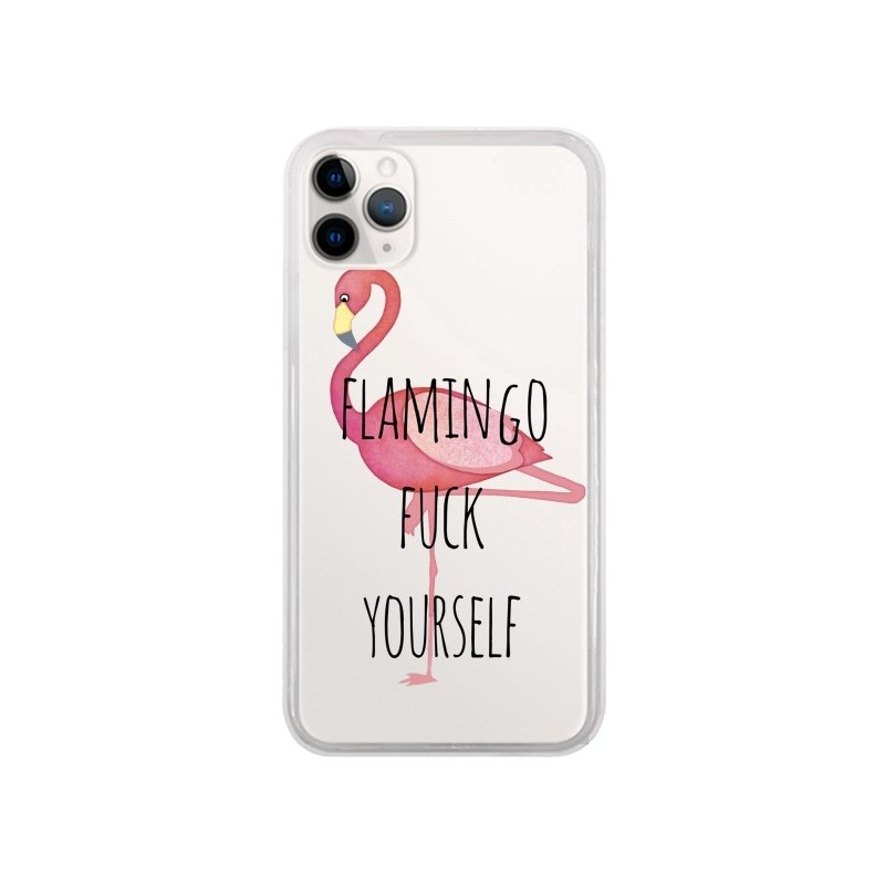 Coque iPhone 11 Pro Flamingo Fuck Transparente - Maryline Cazenave