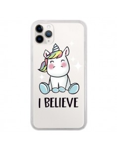 Coque iPhone 11 Pro Licorne I Believe Transparente -...