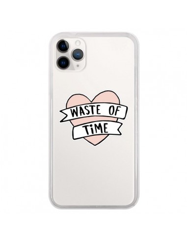 Coque iPhone 11 Pro Waste Of Time Transparente - Maryline Cazenave