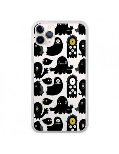 Coque iPhone 11 Pro Monsters Monstres Pattern Transparente - Maria Jose Da Luz