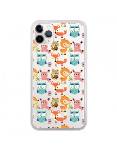 Coque iPhone 11 Pro Renard Ecureuil Lapin Hibou Transparente - Maria Jose Da Luz