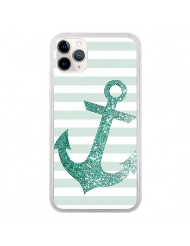 Coque iPhone 11 Pro Ancre Vert Navire - Monica Martinez