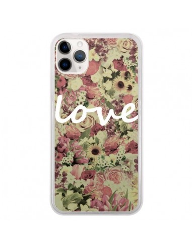 Coque iPhone 11 Pro Love Blanc Flower - Monica Martinez