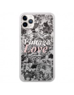 Coque iPhone 11 Pro Vintage Love Noir Flower - Monica...