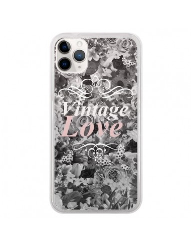Coque iPhone 11 Pro Vintage Love Noir Flower - Monica Martinez