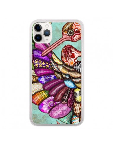 Coque iPhone 11 Pro Paon Multicolore Eco Bird - Maximilian San