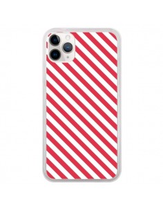 Coque iPhone 11 Pro Bonbon Candy Rose et Blanche Rayée -...