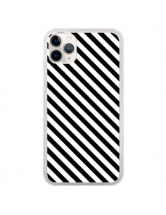 Coque iPhone 11 Pro Bonbon Candy Noire et Blanche Rayée -...