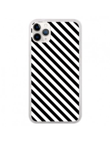 Coque iPhone 11 Pro Bonbon Candy Noire et Blanche Rayée - Nico