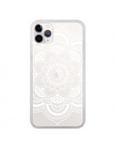 Coque iPhone 11 Pro Mandala Blanc Azteque Transparente -...