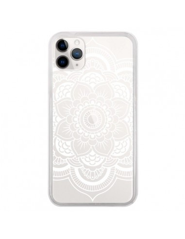 Coque iPhone 11 Pro Mandala Blanc Azteque Transparente - Nico
