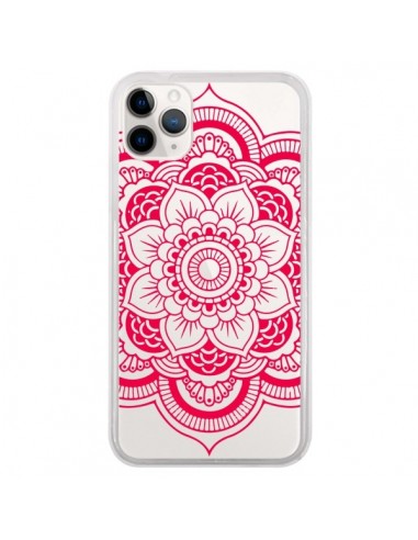 Coque iPhone 11 Pro Mandala Rose Fushia Azteque Transparente - Nico