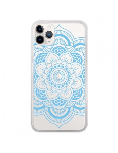 Coque iPhone 11 Pro Mandala Bleu Azteque Transparente - Nico