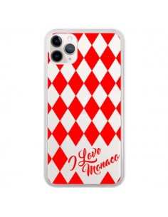Coque iPhone 11 Pro I Love Monaco et Losange Rouge - Nico