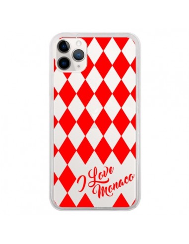 Coque iPhone 11 Pro I Love Monaco et Losange Rouge - Nico