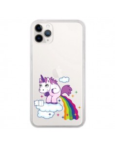 Coque iPhone 11 Pro Licorne Caca Arc en Ciel Transparente...