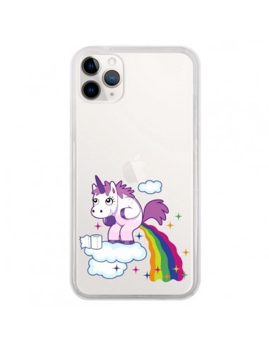 Coque iPhone 11 Pro Licorne Caca Arc en Ciel Transparente - Nico