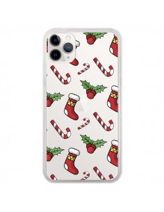 Coque iPhone 11 Pro Chaussette Sucre d'Orge Houx de Noël...