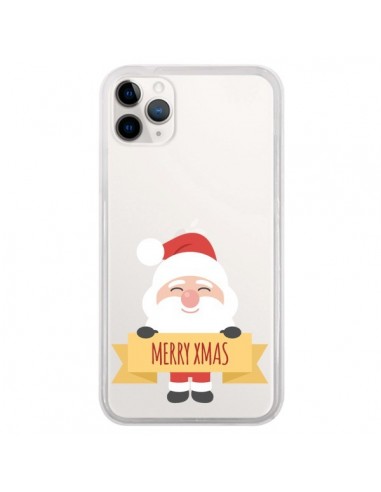 Coque iPhone 11 Pro Père Noël Merry Christmas transparente - Nico