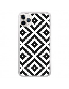 Coque iPhone 11 Pro Diamond Chevron Black and White -...