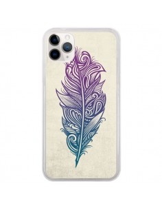 Coque iPhone 11 Pro Feather Plume Arc En Ciel - Rachel...