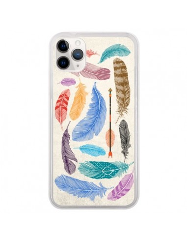 Coque iPhone 11 Pro Feather Plumes Multicolores - Rachel Caldwell