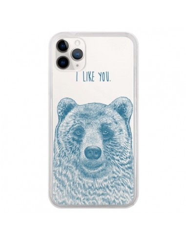 Coque iPhone 11 Pro I Love You Bear Ours Ourson Transparente - Rachel Caldwell