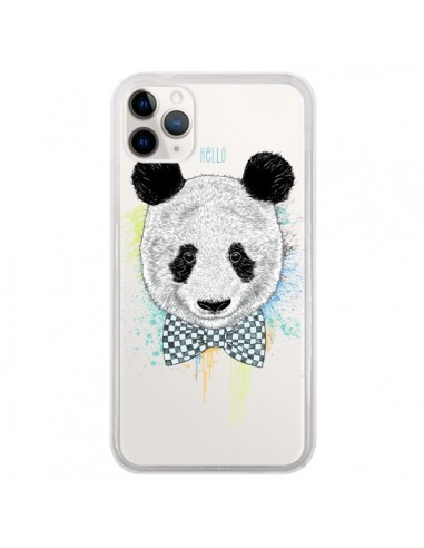 Coque iPhone 11 Pro Panda Noeud Papillon Transparente - Rachel Caldwell