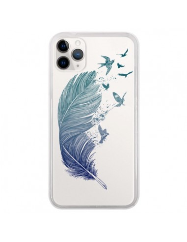 Coque iPhone 11 Pro Plume Feather Fly Away Transparente - Rachel Caldwell
