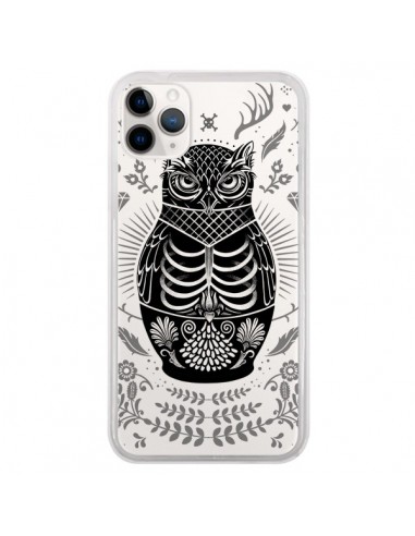 Coque iPhone 11 Pro Owl Chouette Hibou Squelette Transparente - Rachel Caldwell